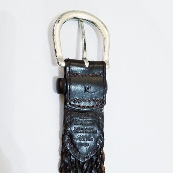 Eddie Bauer Dark Brown Braided Genuine Leather Belt Adjustable Waist Accessory - Picture 5 of 8